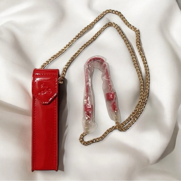 Christian Louboutin Red Lipstick Case With Chain - Picture 1 of 6